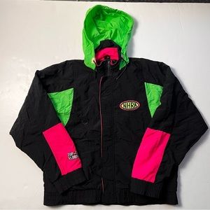 Vintage Black and Neon Windbreaker